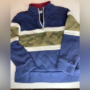 Boy’s 6/7 6 7 quarter zip sweater blue camo